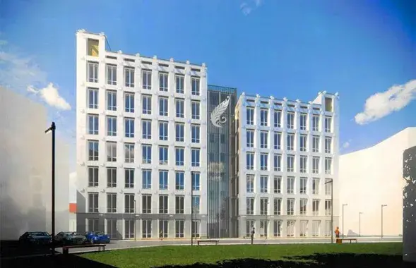 Новы корпус БДУ размесцяць паміж будынкам метрапалітэна і хімфакам БДУ / "Белдзяржпраект"