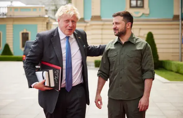 Борыс Джонсан і Уладзімір Зяленскі / фота з афіцыйнага Твітар-акаўнта прэм&#39;ера Вялікабрытаніі