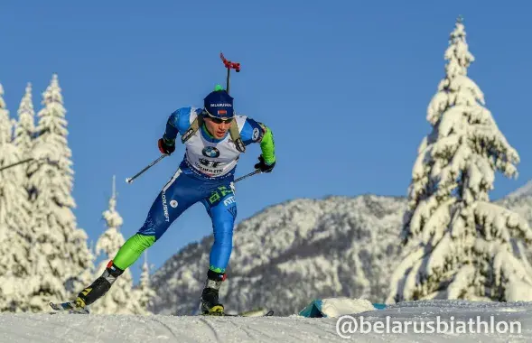 Антон Смольскі на спрынце ў Хохфільцэне / Ілюстратыўнае фота​ biathlon.by