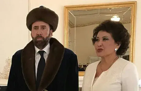 Nicolas Cage and Aiman Musakhodzhaeva. Photo: www.mk.ru