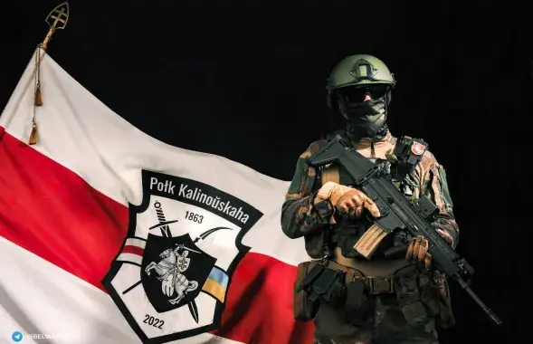 Беларускі полк імя Каліноўскага супрацьстаіць разам з УСУ расійскай агрэсіі ва Украіне / @belwarriors
