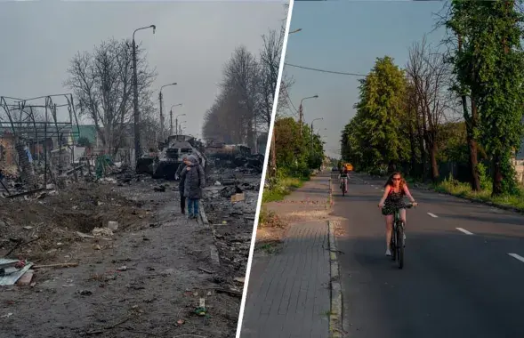 Адно і тое ж месца пад Кіевам &mdash; пасля &quot;вызвалення&quot; расійянамі і пасля вызвалення ад расіян.