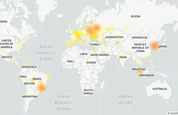 В Telegram &mdash; глобальный сбой / downdetector.ru