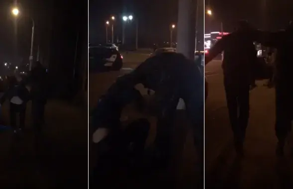 Милиционер и парень на улице Октябрьской / Скриншоты из видео