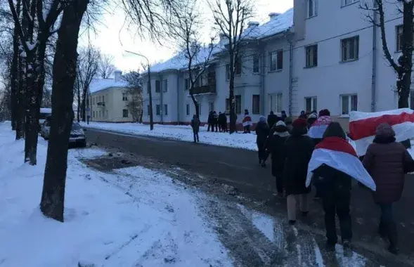 Адзін з раённых маршаў у Мінску раніцай 17-га студзеня 2021-га года&nbsp;/ TUT.by