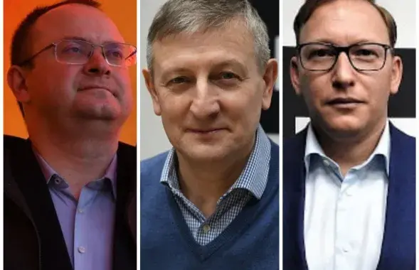 Алесь Міхалевіч, Яраслаў Раманчук, Андрэй Дзмітрыеў [злева направа]