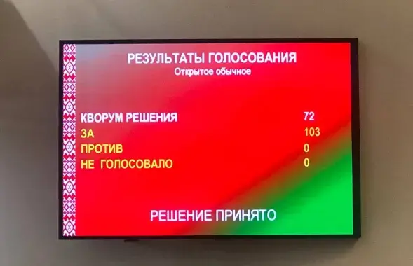 Дэпутаты Палаты прадстаўнікоў прынялі законапраект "Аб змяненні Канстытуцыі Рэспублікі Беларусь" / @housegovby​