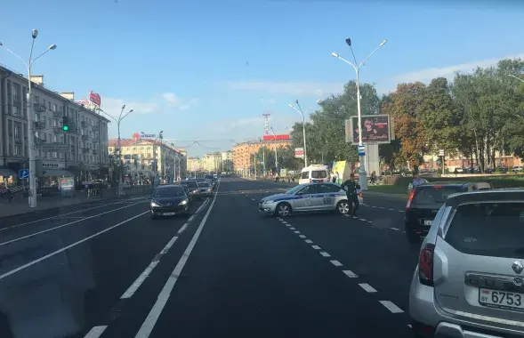 Так выглядел этот участок проспекта Независимости во время ремонта / Еврорадио​