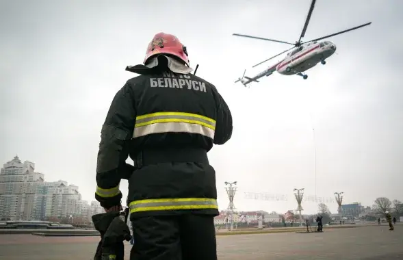 Вертолёт Ми-8 во время учений. Роман Протасевич/Еврорадио
