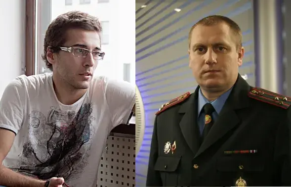 Блогер Антон Мотолько и прес-секретарь МВД Константин Шалькевич