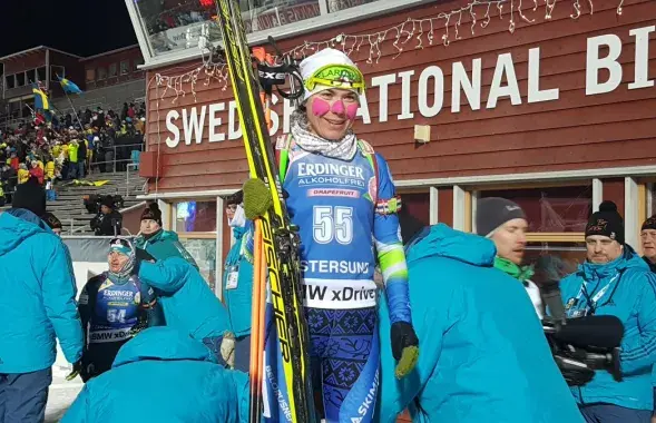 Nadezhda Skardino&nbsp;after 15K individual in Östersund, Sweden on November 29, 2017. Photo: IBU