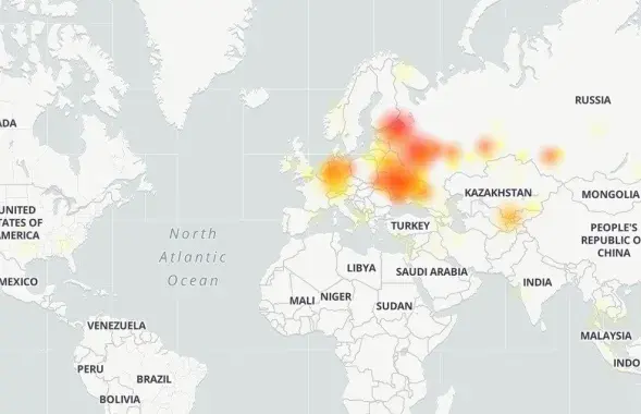 У Telegram случился масштабный сбой / Downdetector​