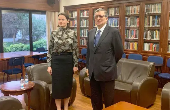 Святлана Ціханоўская і Жазэ Мануэль Барозу​ /&nbsp;twitter.com/JMDBarroso