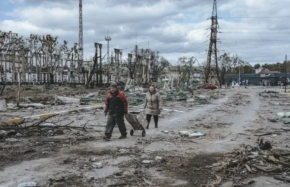 Украинский город после российской оккупации / Из архива Еврорадио