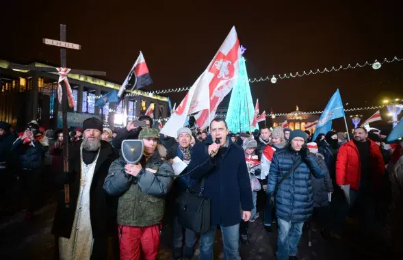 Павел Северинец во главе протестующих / Еврорадио​