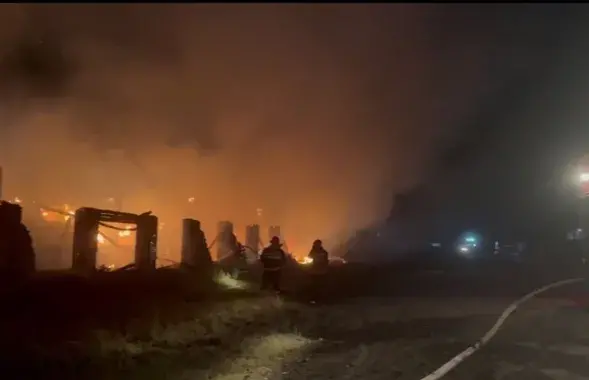 Пажар на сенасховішчы ў Любанскім раёне