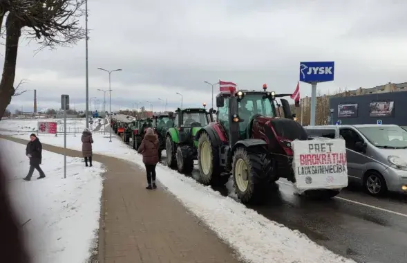 Протест фермеров в Латвии
