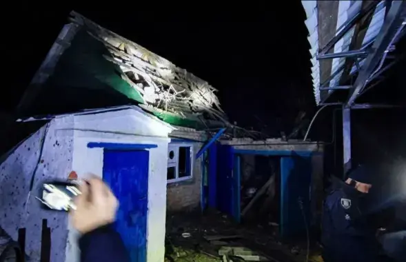 Наступствы ракетнага ўдару па горадзе Варажба
