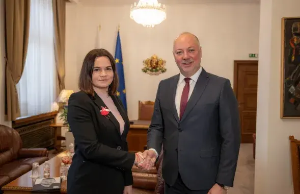 Светлана Тихановская и Росен Желязков
