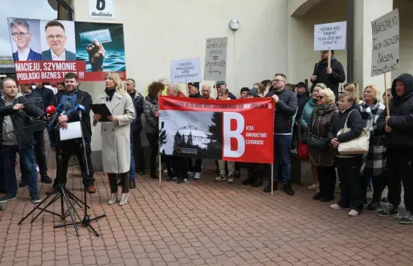 Пратэст польскіх прадпрымальнікаў супраць закрыцця межаў з Беларуссю / bialystok.twoje-miasto.pl
