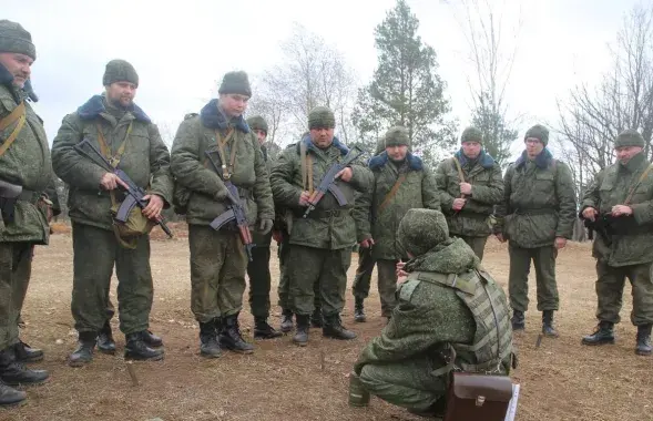 Беларускія рэзервісты на зборах
