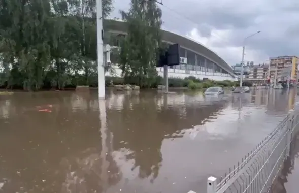 Затоплены Камароўскі рынак у Мінску
