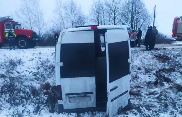 На месте аварии в Воложинском районе
