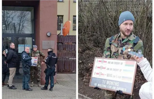 Пикет Александра Клочко в Вильнюсе
