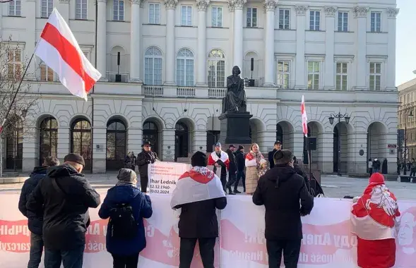 Акция белорусов в Варшаве
