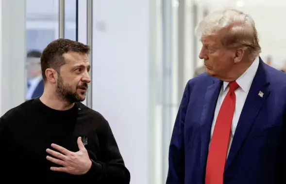 Дональд Трамп і Уладзімір Зяленскі, Нью-Ёрк, 27 верасня 2024 года.
