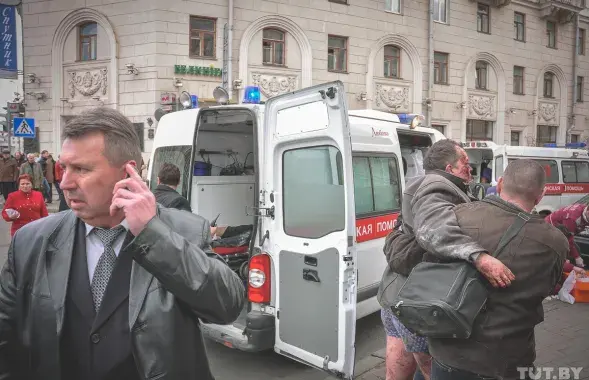 После взрыва в минском метро
