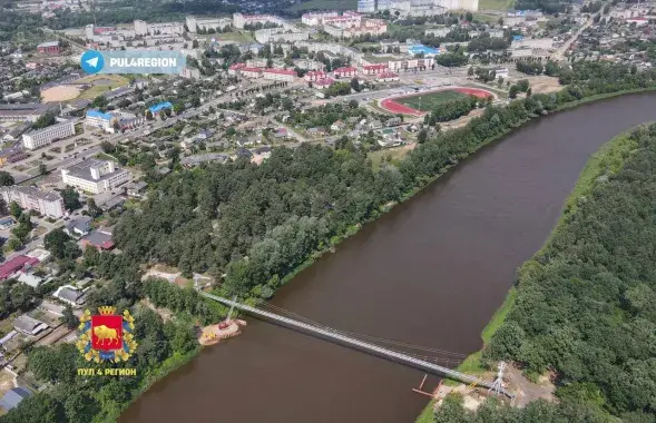 Подвесной пешеходный мост через Неман
