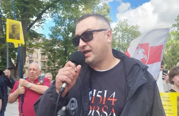 Святаслаў Мілейкоўскі на мітынгу ў Вільні
