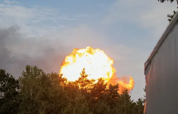 Пожар на железной дороге в Вильнюсе
