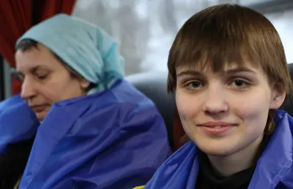 Палітзняволеная Марыя Місюк пасля вызвалення
