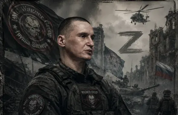 Сяргей Патапчык у форме найміта ПВК "Вагнер"
