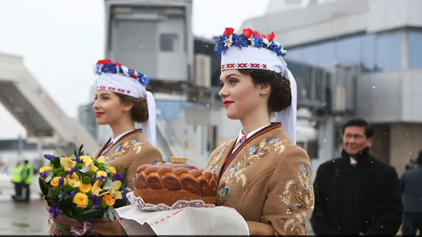 Як у Мінску сустракалі Нурсултана Назарбаева (фота)