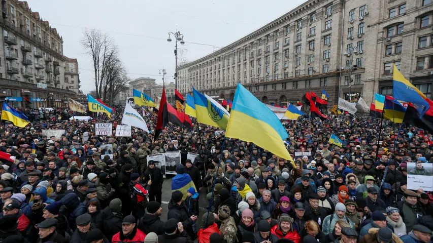 Падчас штурму Кастрычніцкага палаца ў Кіеве пацярпелі 60 нацгвардзейцаў