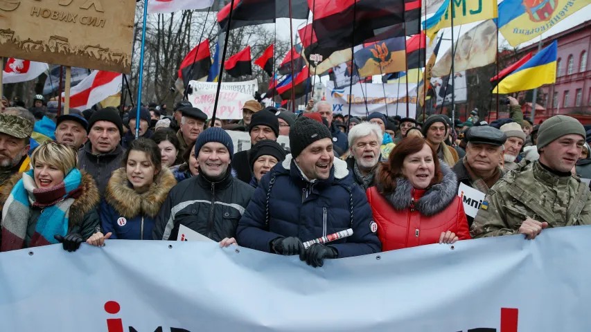 Падчас штурму Кастрычніцкага палаца ў Кіеве пацярпелі 60 нацгвардзейцаў