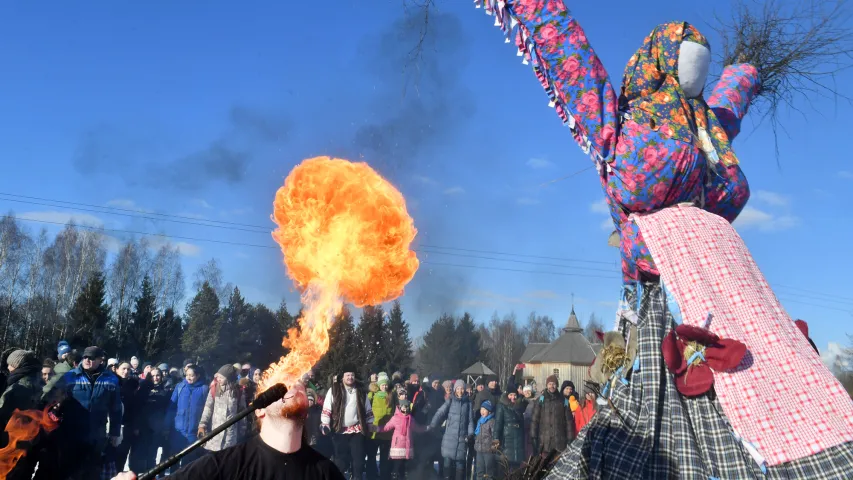 Як пад Мінскам адсвяткавалі Масленіцу