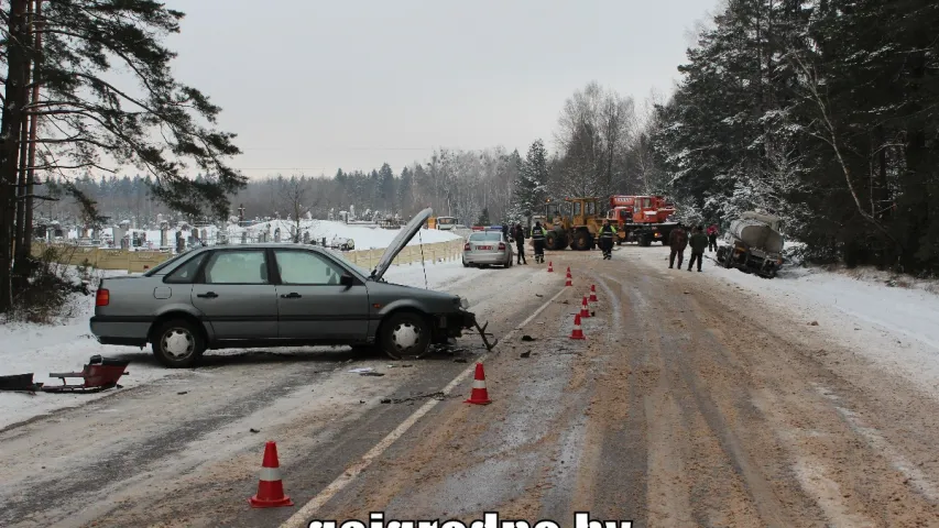 У Гродзенскім раёне перакуліўся малакавоз (фота)