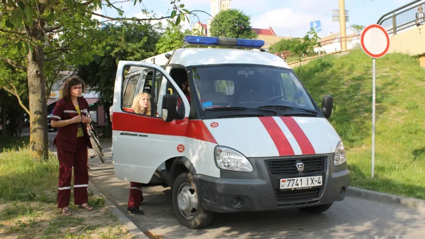 Фота з пажару ў будынку былога піўзавода ў Гродне