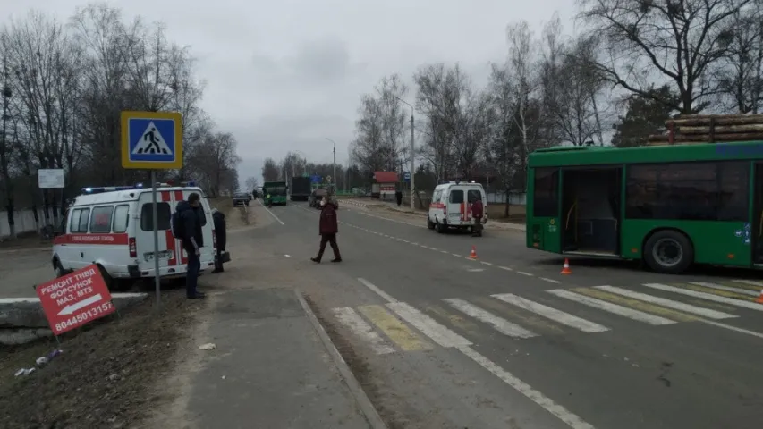 У Асіповічах сутыкнуліся лесавоз і аўтобус, ёсць пацярпелыя