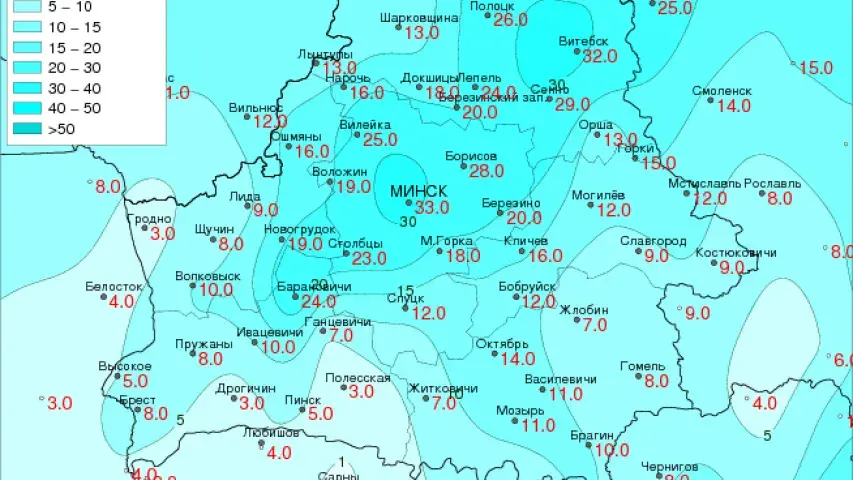 Калі снегу выпала больш — пасля "Хаўера" ці "Даніэлы"?