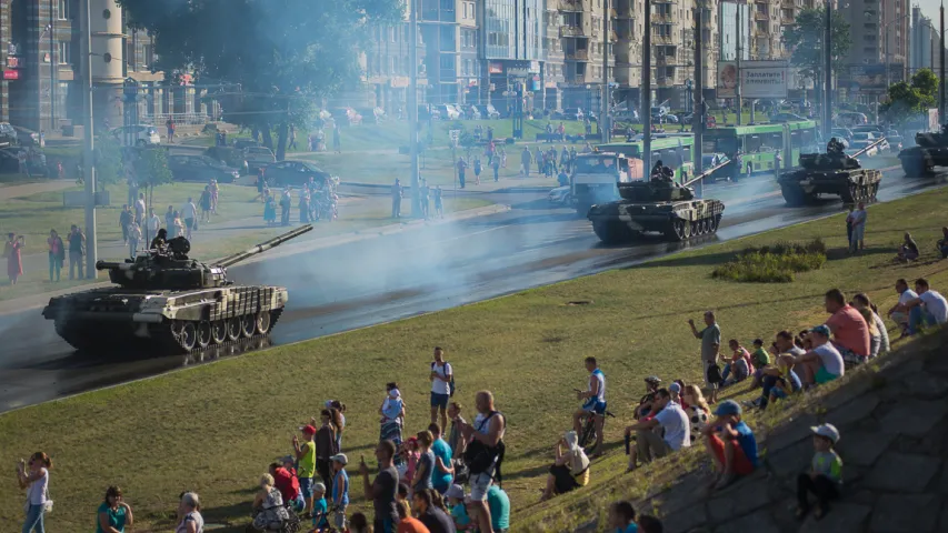 У Мінску адбылася рэпетыцыя вайсковага параду (фота)