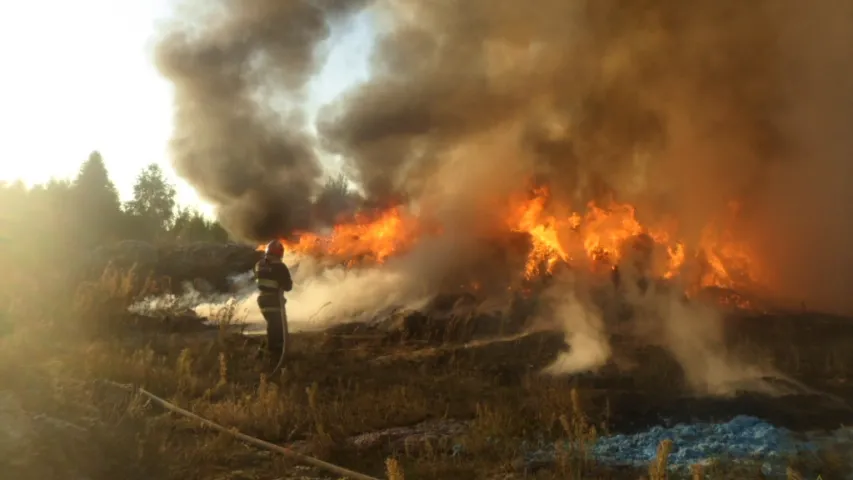 У Жлобіне гарэлі 500 квадратных метраў штучнага футра (фота, відэа)