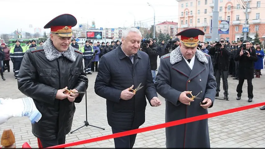 У Гомелі адкрылі скульптурную кампазіцыю "100 гадоў беларускай міліцыі" 