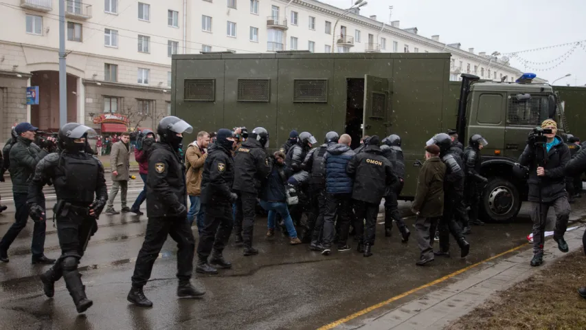 Затрыманні ў Мінску на Дзень Волі. Фотарэпартаж