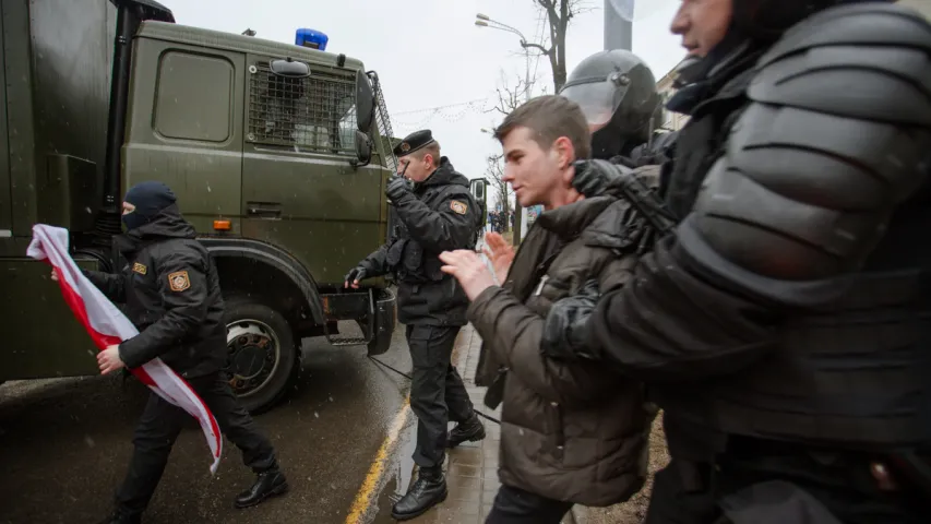 Затрыманні ў Мінску на Дзень Волі. Фотарэпартаж