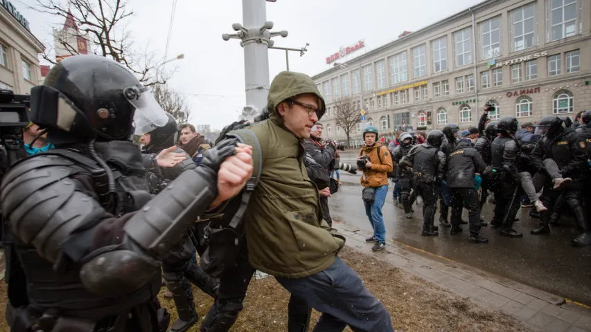 Затрыманні ў Мінску на Дзень Волі. Фотарэпартаж